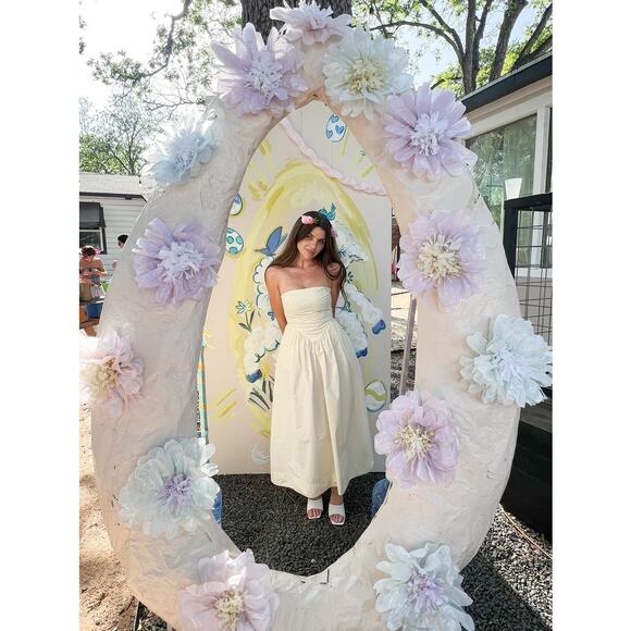 RONNY KOBO Yellow 100% Cotton Sleeveless Corset Midi Dress size 6 - Picture 13 of 16